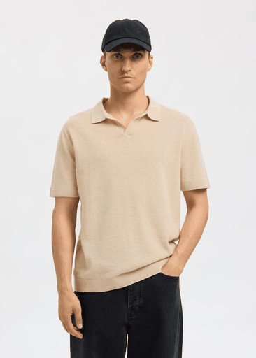 MATTIS SS LINEN BLEND OPEN POLO
