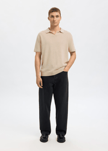 MATTIS SS LINEN BLEND OPEN POLO