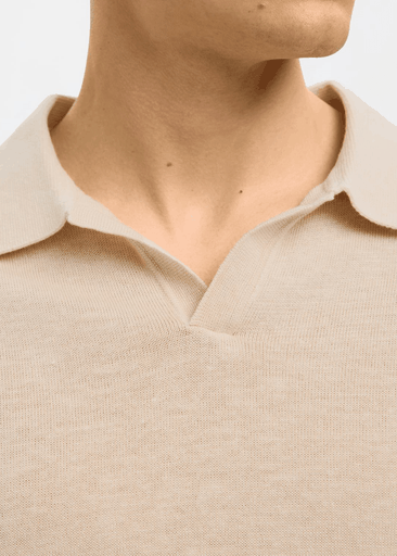 MATTIS SS LINEN BLEND OPEN POLO