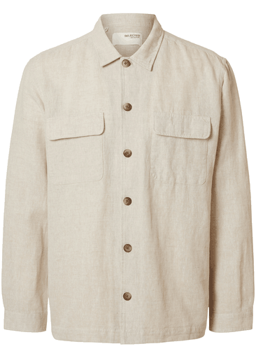 LEROY LINEN BLEND OVERSHIRT LS LEROY LINEN BLEND OVERSHIRT LS