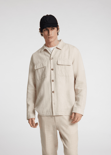 LEROY LINEN BLEND OVERSHIRT LS LEROY LINEN BLEND OVERSHIRT LS