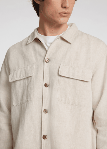 LEROY LINEN BLEND OVERSHIRT LS LEROY LINEN BLEND OVERSHIRT LS
