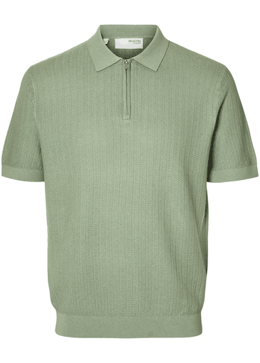CRAN SS KNIT STRUCTURE HALF ZIP POLO CRAN SS KNIT STRUCTURE HALF ZIP POLO