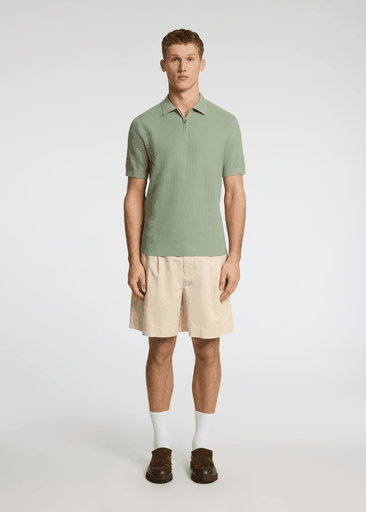 CRAN SS KNIT STRUCTURE HALF ZIP POLO CRAN SS KNIT STRUCTURE HALF ZIP POLO