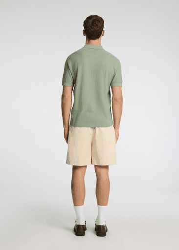 CRAN SS KNIT STRUCTURE HALF ZIP POLO CRAN SS KNIT STRUCTURE HALF ZIP POLO