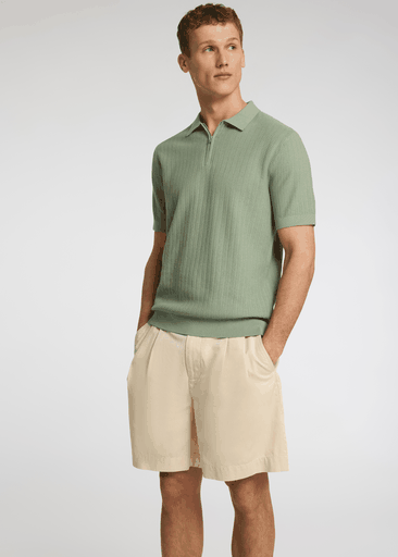 CRAN SS KNIT STRUCTURE HALF ZIP POLO CRAN SS KNIT STRUCTURE HALF ZIP POLO