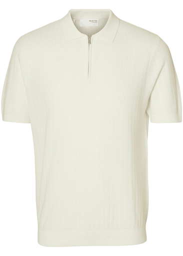 CRAN SS KNIT STRUCTURE HALF ZIP POLO