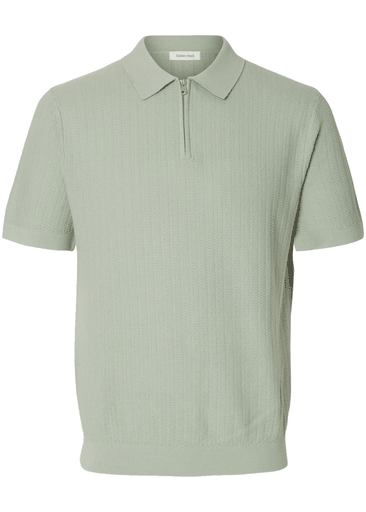 CRAN SS KNIT STRUCTURE HALF ZIP POLO