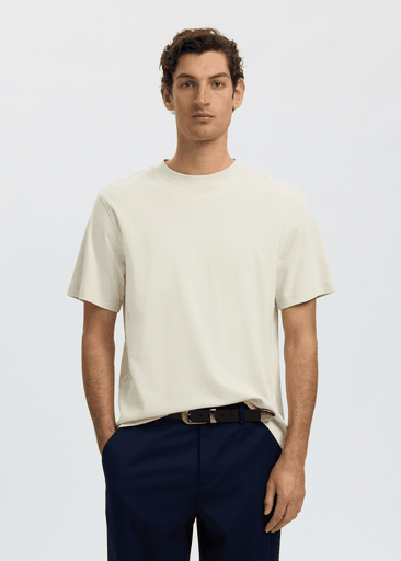 TAJ MID WGT PEACH SS O-NECK TEE