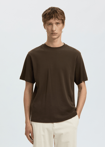 TAJ MID WGT PEACH SS O-NECK TEE