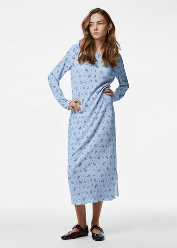 FLORA LS MIDI DRESS