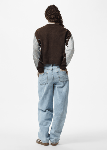 SALLY LS KNIT CHECK CARDIGAN