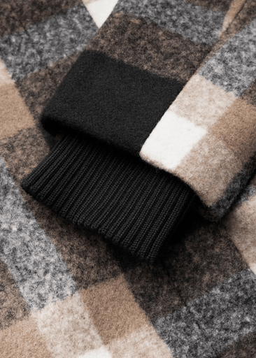 Check Coat With Hoody