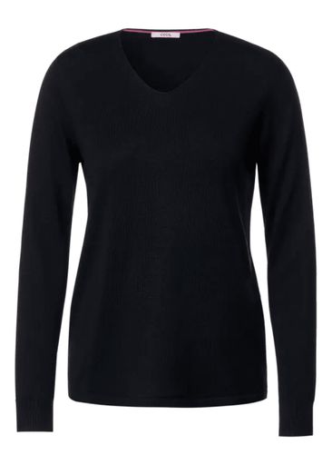 ROUNDED V-NECK PULLOVER