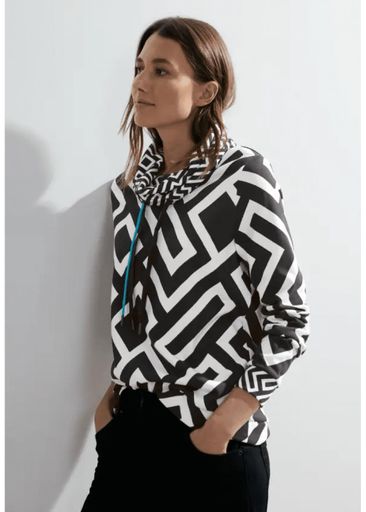 PRINT MIX COLLAR SHIRT