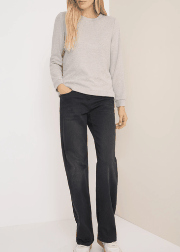 Melange Rib Button T-Shirt