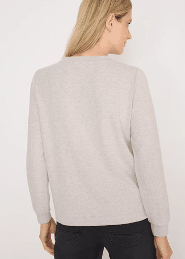 Melange Rib Button T-Shirt