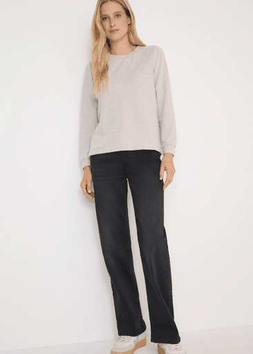 Melange Rib Button T-Shirt