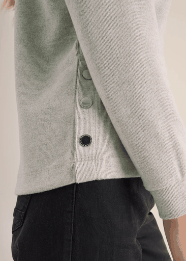 Melange Rib Button T-Shirt