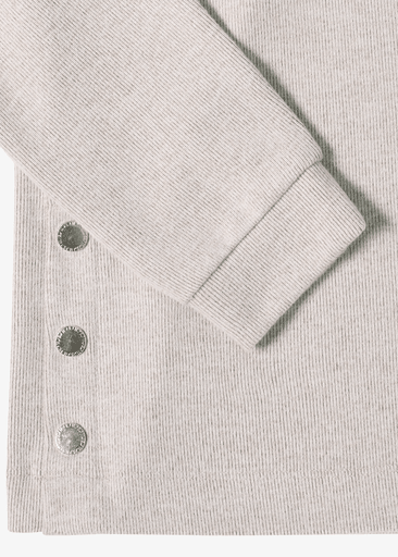 Melange Rib Button T-Shirt
