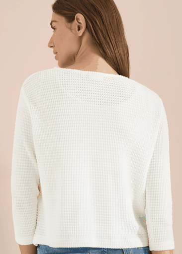 Ajour Knit Open Jacket