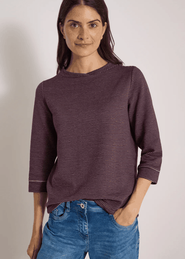 Tos Two Tone Ottoman Funnel Neck