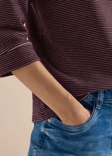 Tos Two Tone Ottoman Funnel Neck