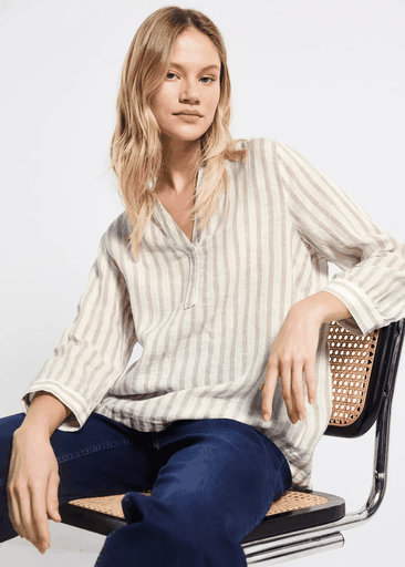 Striped Splitneck Blouse Striped Splitneck Blouse
