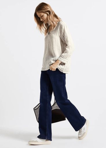 Striped Splitneck Blouse Striped Splitneck Blouse