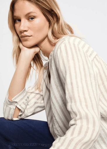 Striped Splitneck Blouse Striped Splitneck Blouse