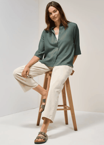 Solid Structure Short Blouse Solid Structure Short Blouse