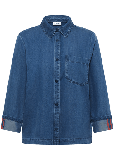 Washed Denim Look Blouse