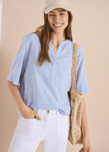 Printed Stripe Blouse