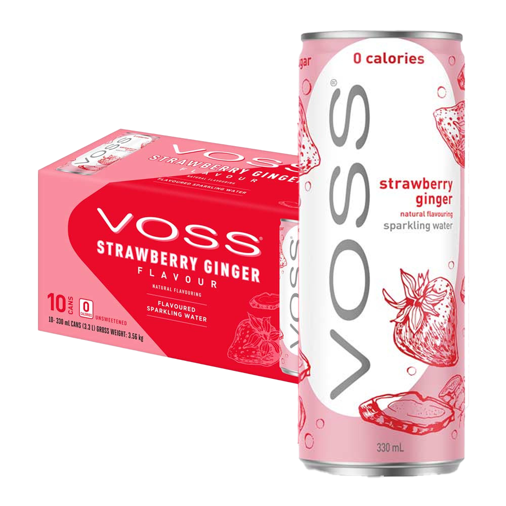 VOSS Water Strawberry Ginger 33cl x 10st
