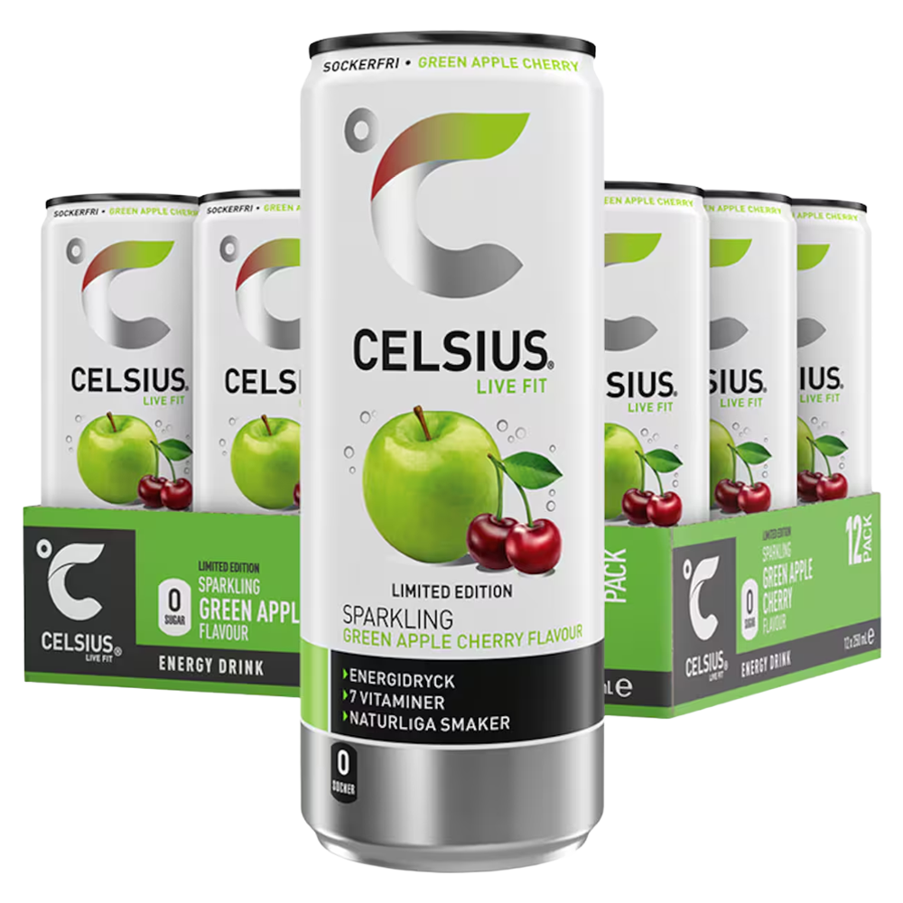 Celsius Green Apple Cherry 25cl x 12st