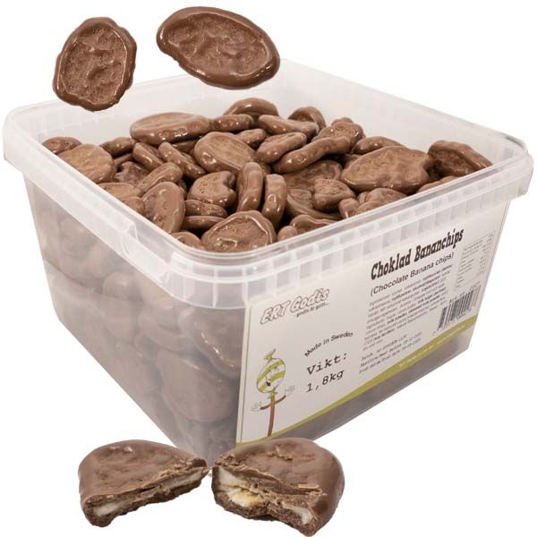 Bananchips med choklad - 1,8 kg