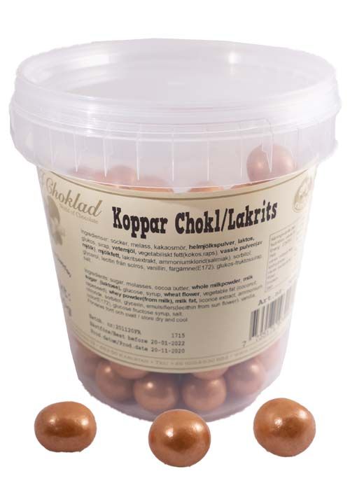 Kopparchokladlakrits i hink - 400g