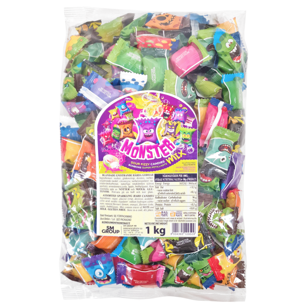 MONSTER MIX SOUR FIZZY CANDIES 1KG