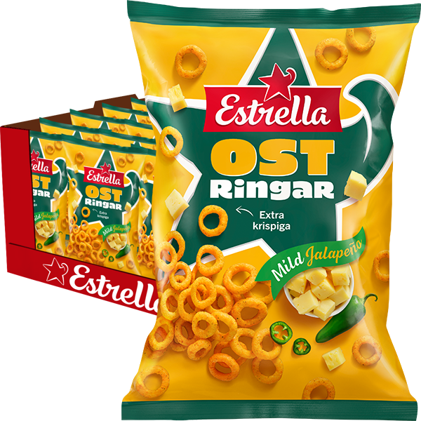 Estrella Ostringar Jalapeno 200g x 18st