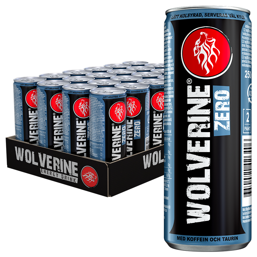 Wolverine Zero Energy Drink 25cl x 24st