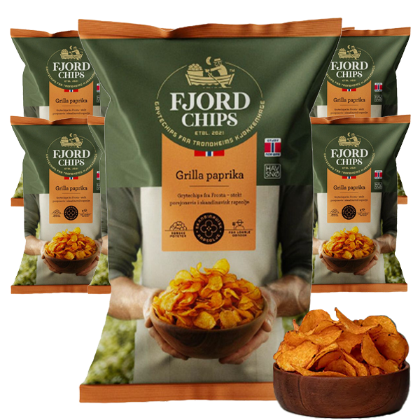 Fjordchips Grilla Paprika 10 x 150g
