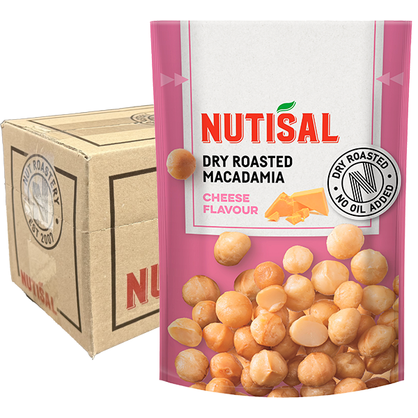 Nutisal Roasted Macadamias Cheese 10x80g