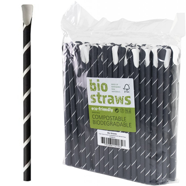 Papperssugrör med Sked 125-pack