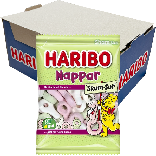 Haribo Sura Nappar Skum 120g x 12st