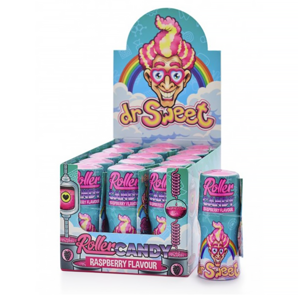 Dr Sweet Roller Candy Raspberry 40g x15