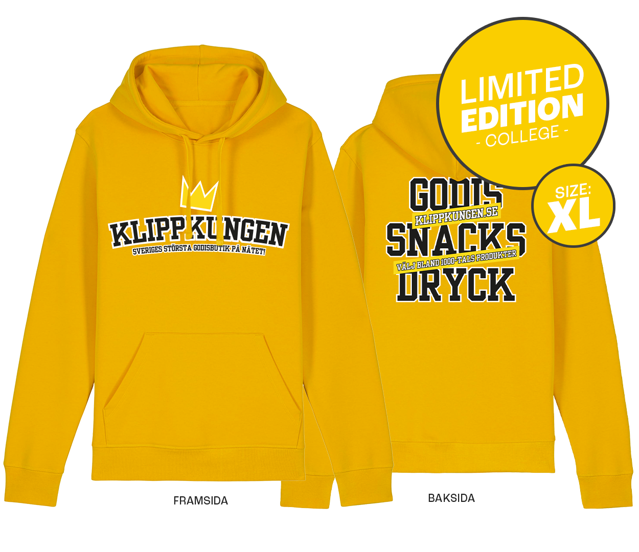Klippkungen College Gul Hoodie XL