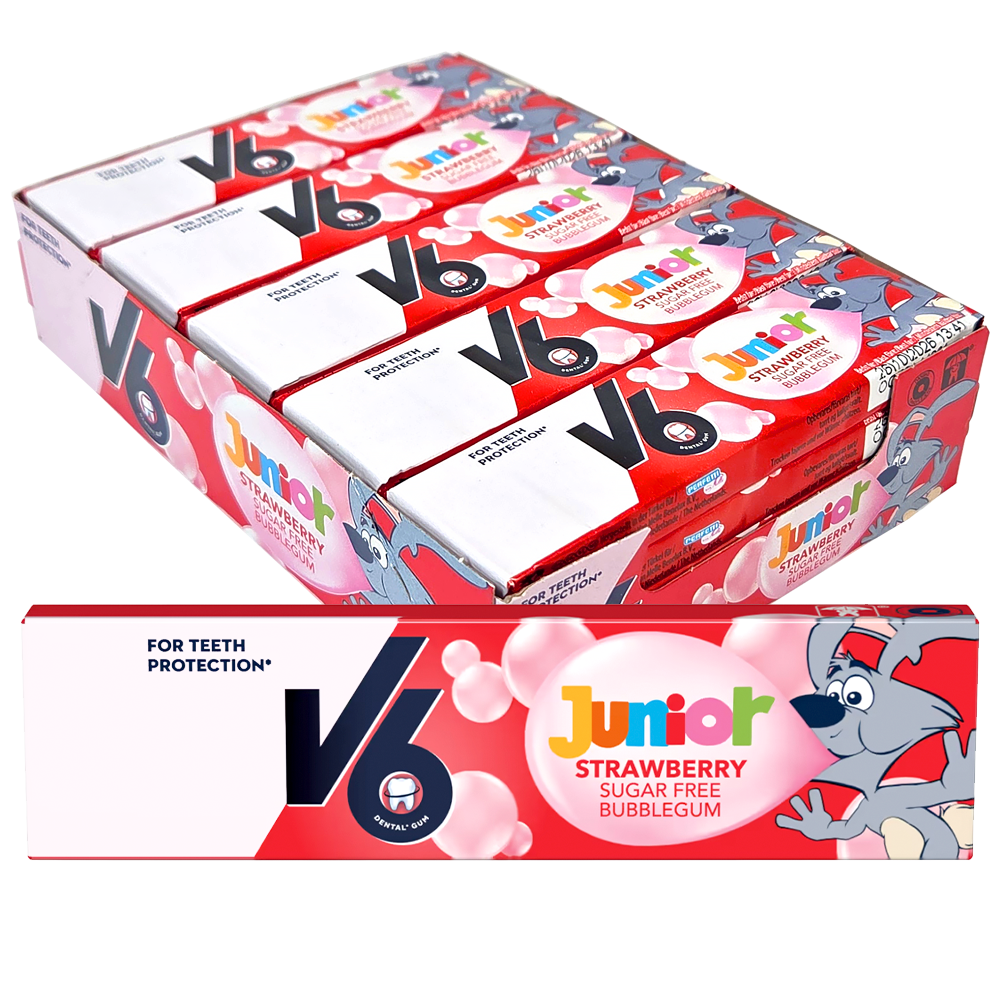 V6 Junior Bubblegum Strawberry 20st x22g