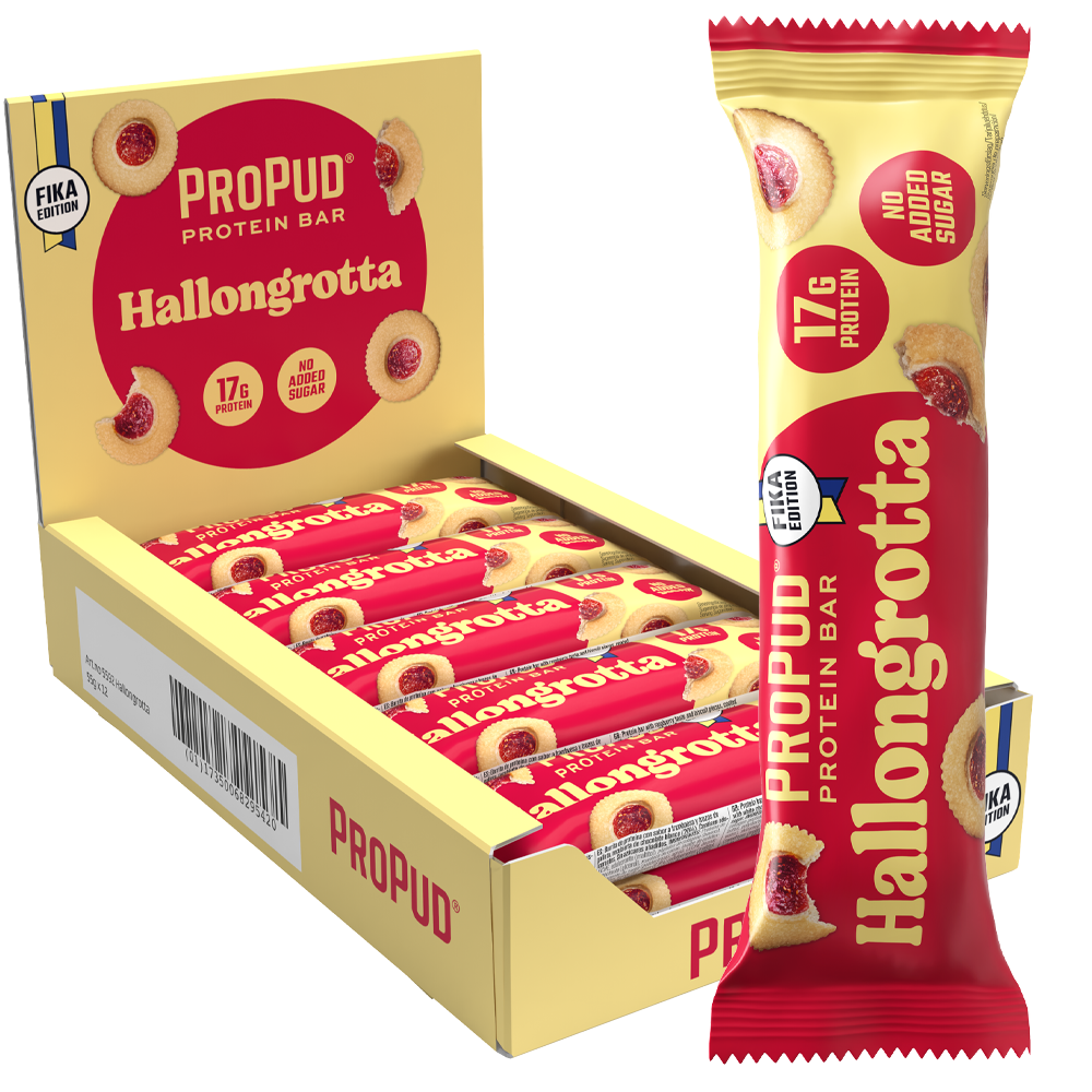 ProPud Proteinbar Hallongrotta 55g x 12
