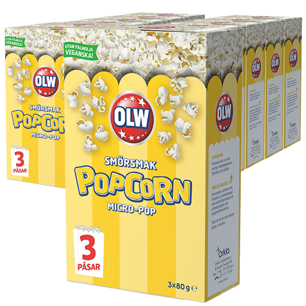 OLW Micropopcorn Smör 240g x 14st