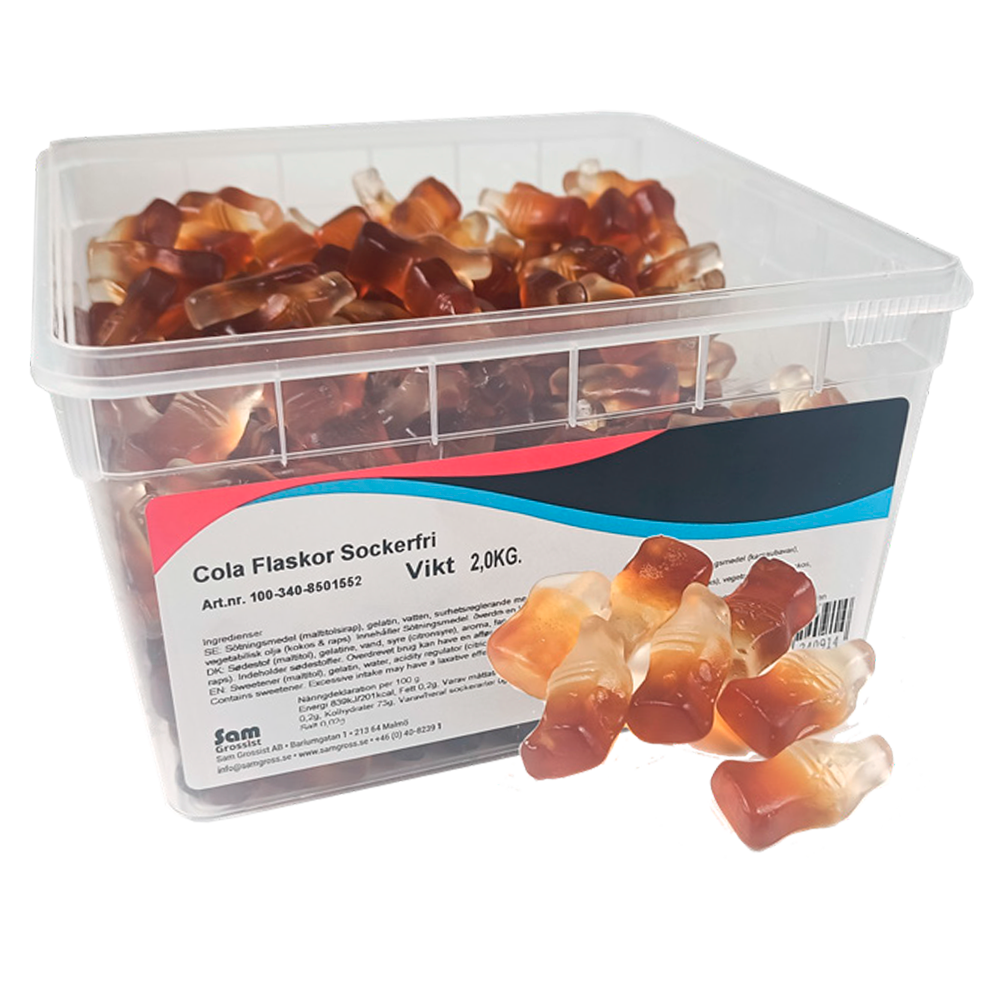 Colaflaskor Sockerfri 2KG